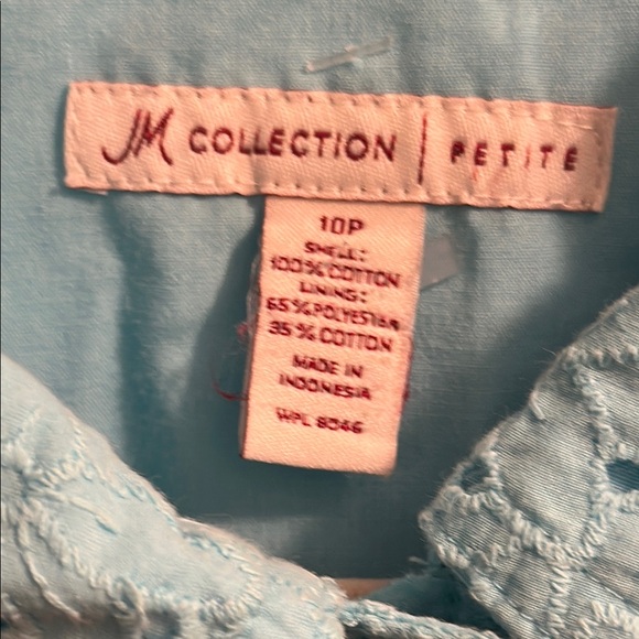 JM Collection Blue Jacket with eyelet design - Picture 8 of 8